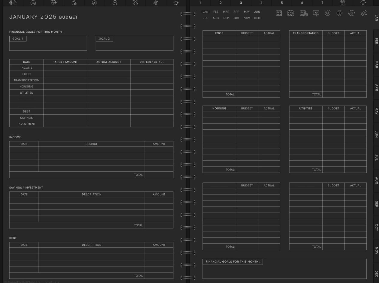 Digital 2025 - Planner Black